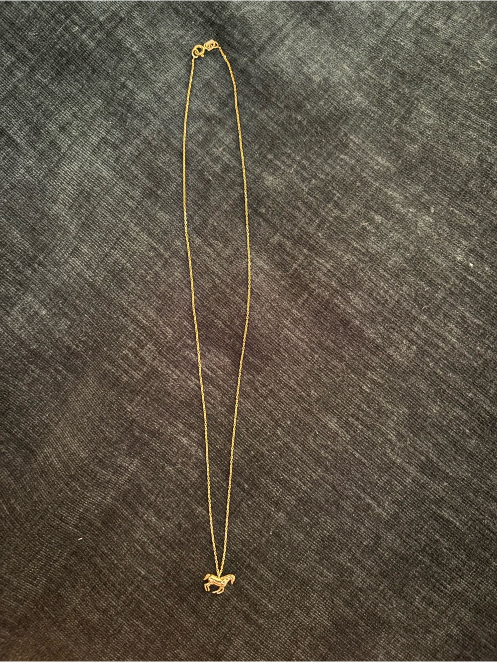 14K Gold Horse Pendant Necklace - 16”
